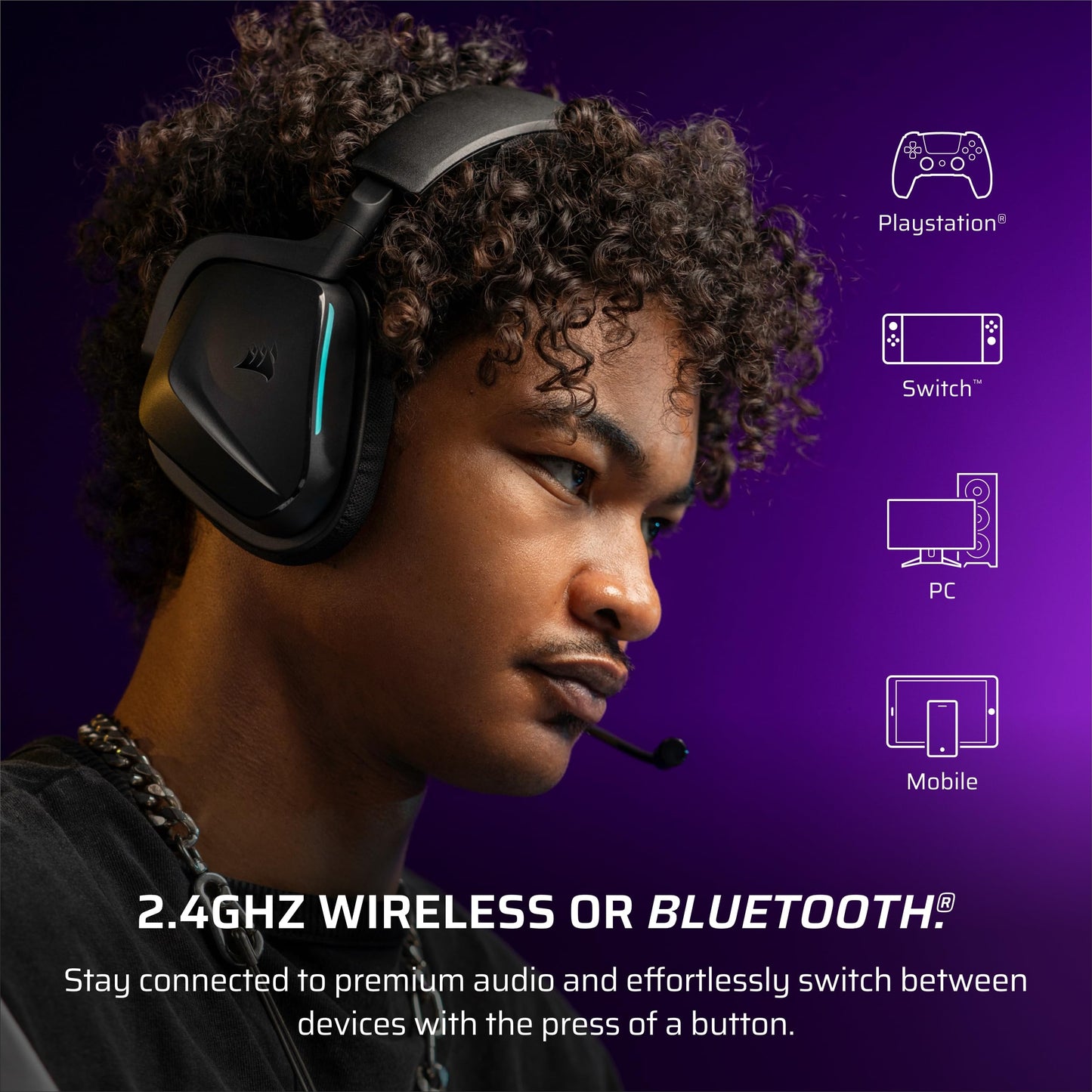 Corsair Auriculares Inalámbricos para Juegos Void v2 (Carbono)