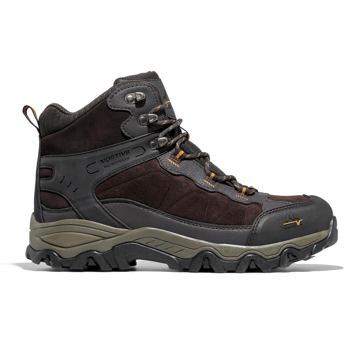 NORTIV 8 Men's Waterproof Hiking Boots Outdoor Mid Trekking Lightweight Mountaineering Shoes Paladin,Size 6.5,Brown,JS19004M