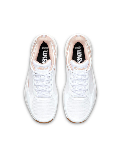 WILSON Hurakn Lite Women's Padel Shoe - White/Cameo Rose/Gum