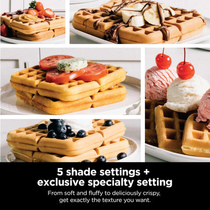 Ninja Máquina para Hacer Waffles Belgas Pro (BW1001 / Black & Silver)