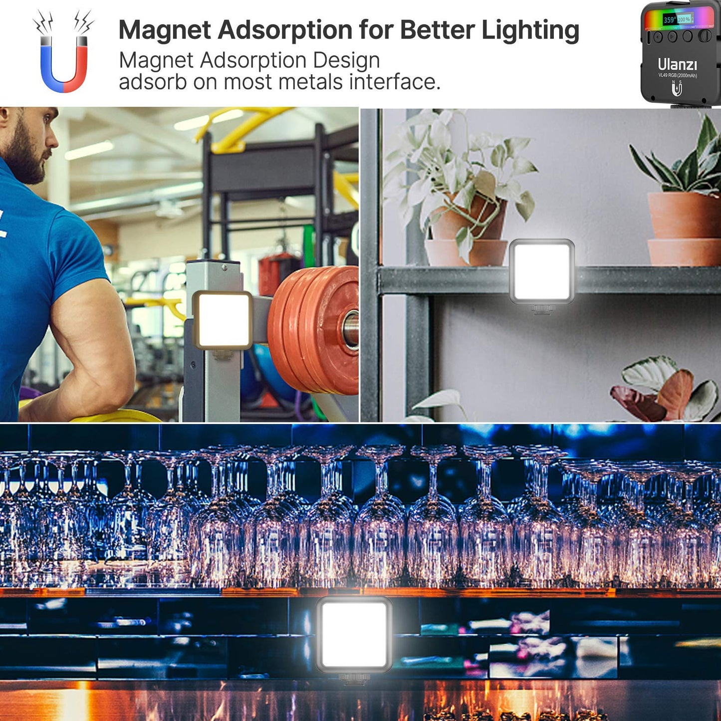 ULANZI VL49 Luces LED RGB para Video