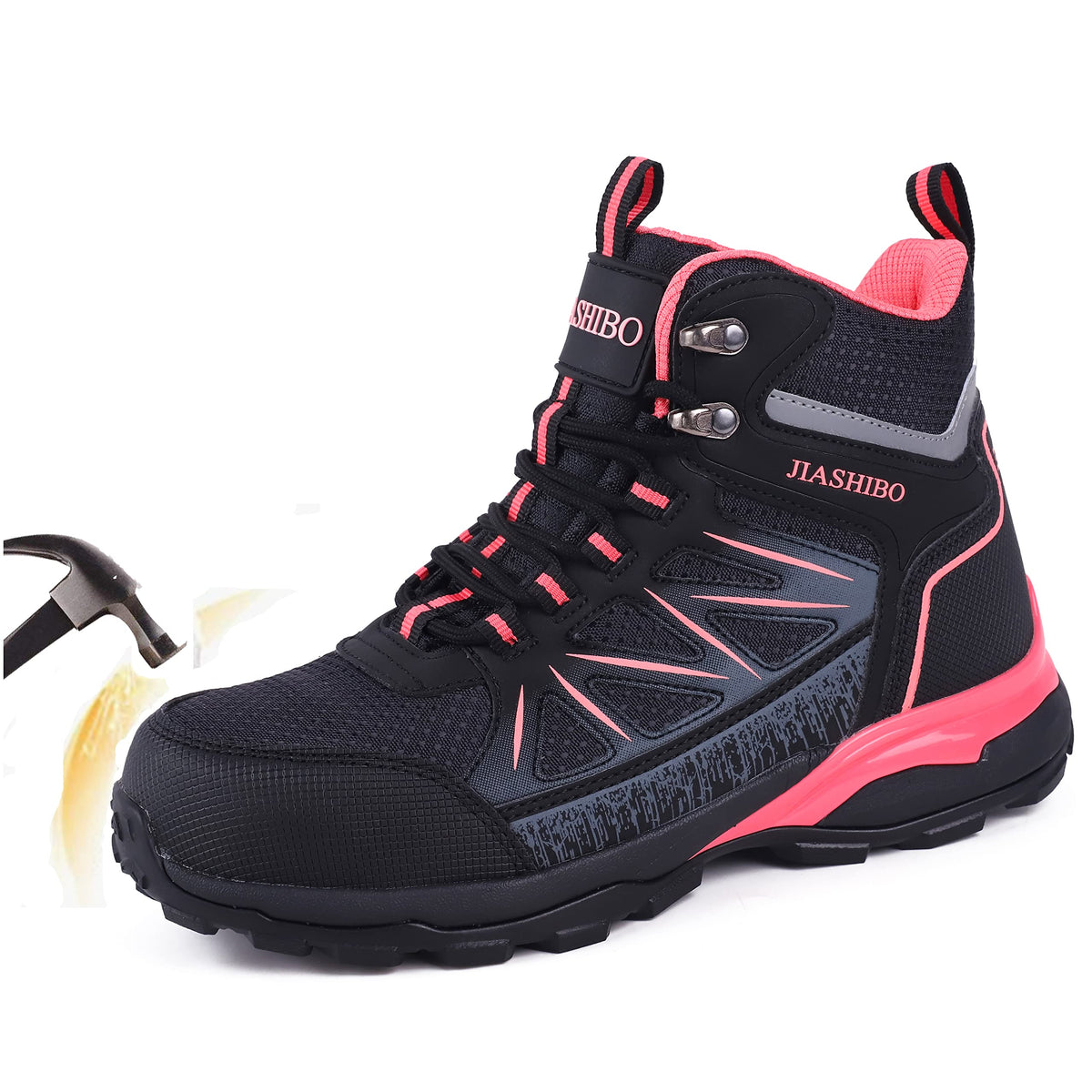 Blapek Women's Steel Toe Work Boots – Insulated Safety Shoes, Lightweight Construction Sneakers, Comfortable Durable Boots for Builders & Workers
