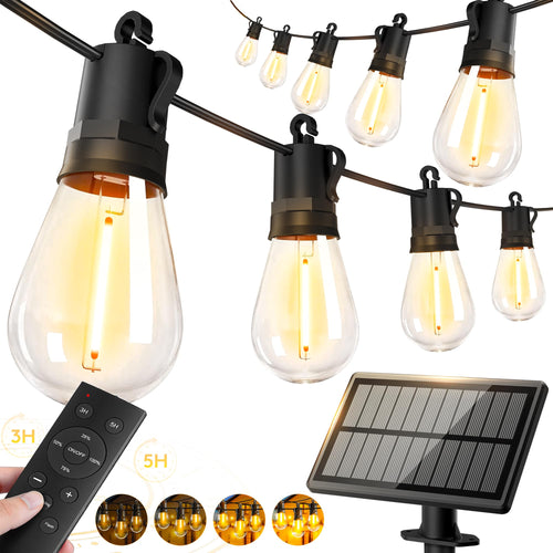 Guirnalda de Luces Solares 50ft (Exterior Impermeable / Bombillas S14)
