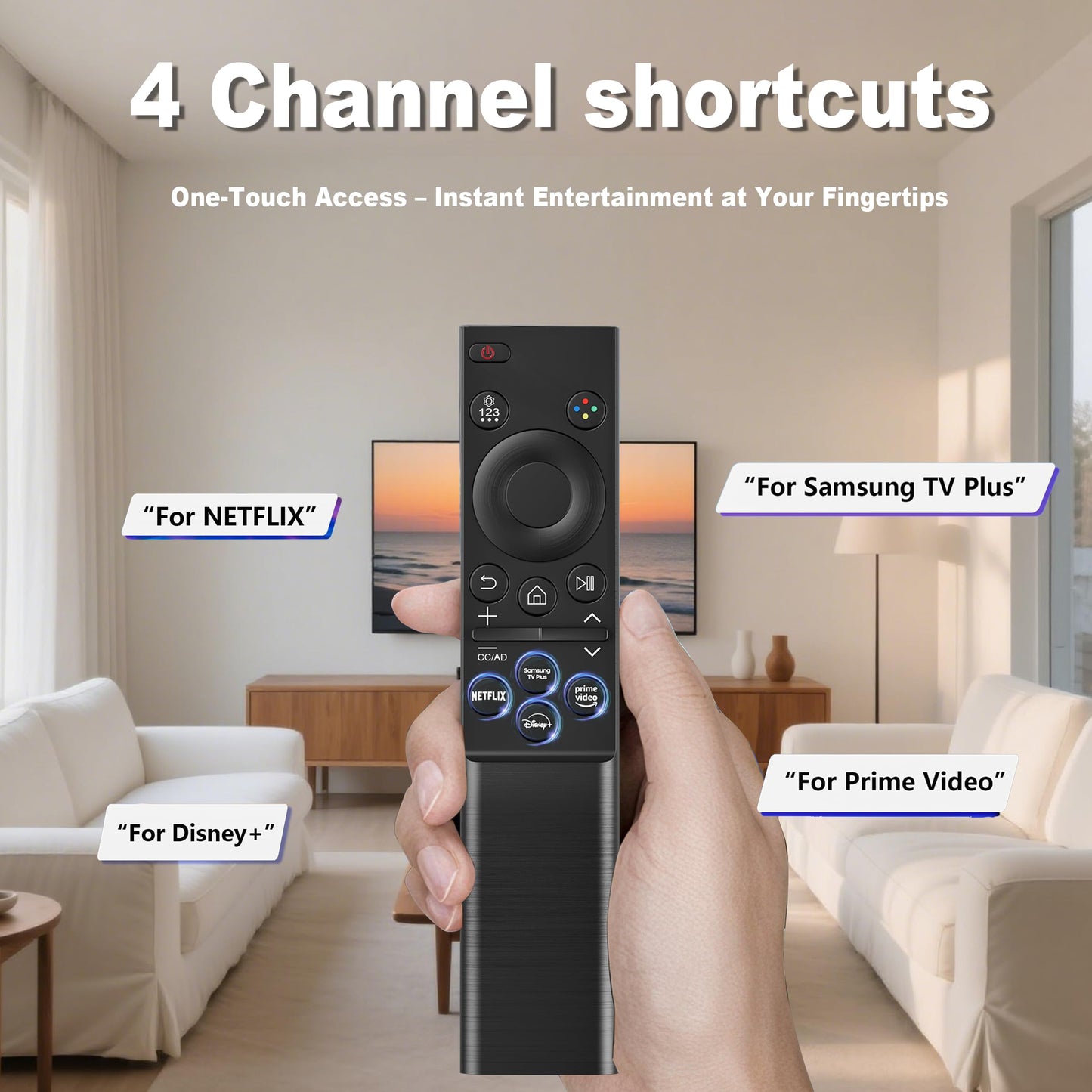 Control Remoto de Repuesto para Samsung Smart TV (Modelo BN59-01388A)