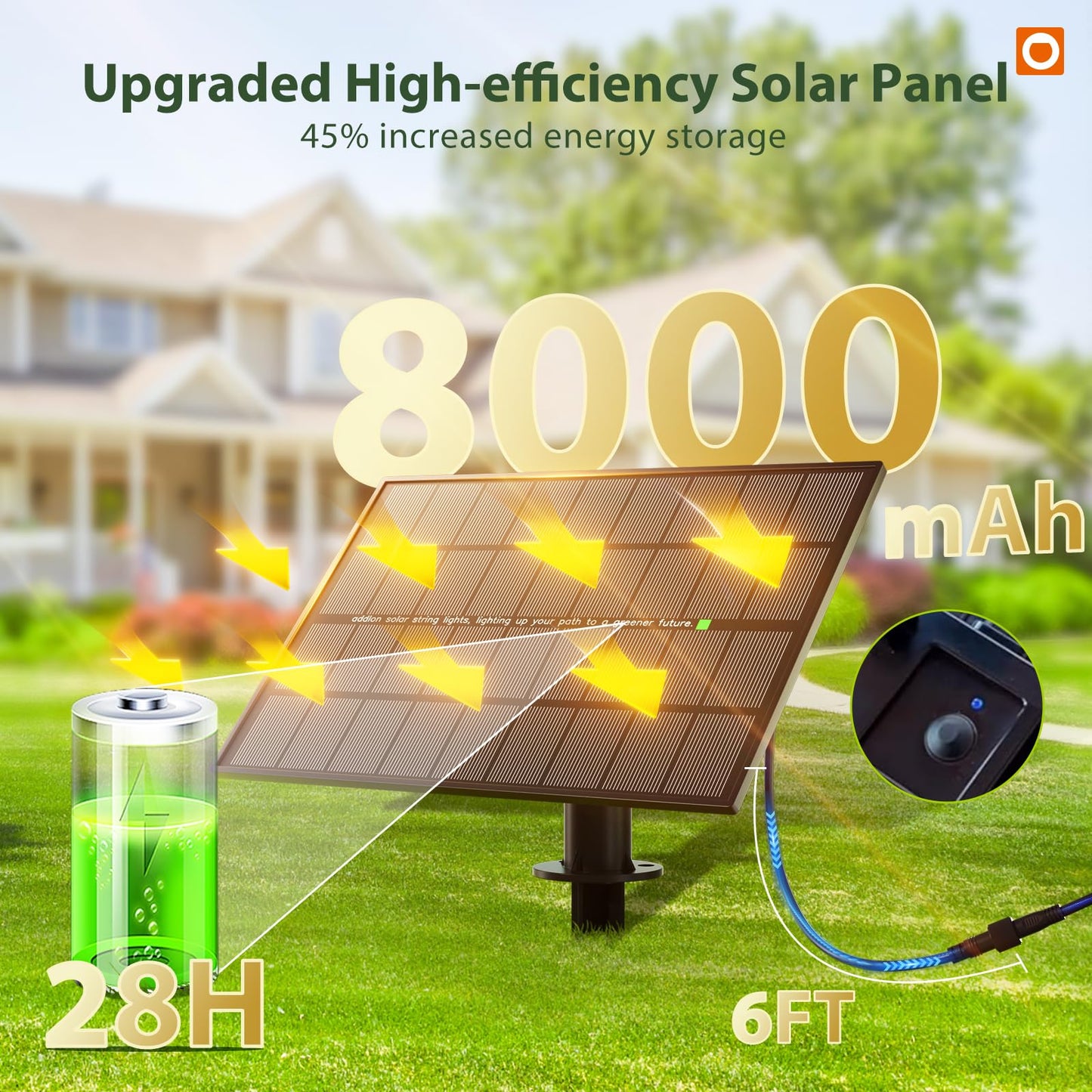addlon Guirnalda de Luces Solares Extra Larga 198FT (Impermeable / 60+4 LED)