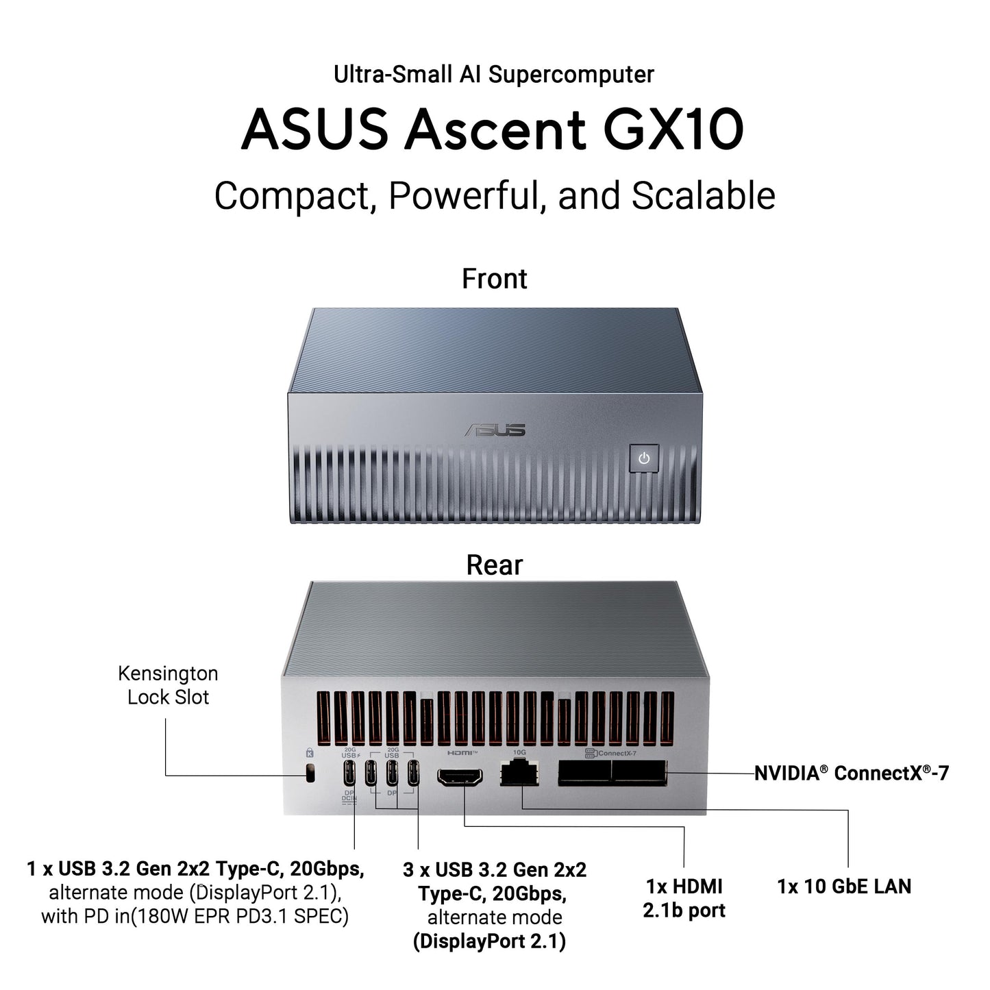 ASUS Supercomputadora Ascent GX10 AI (1TB SSD / DGX Spark)