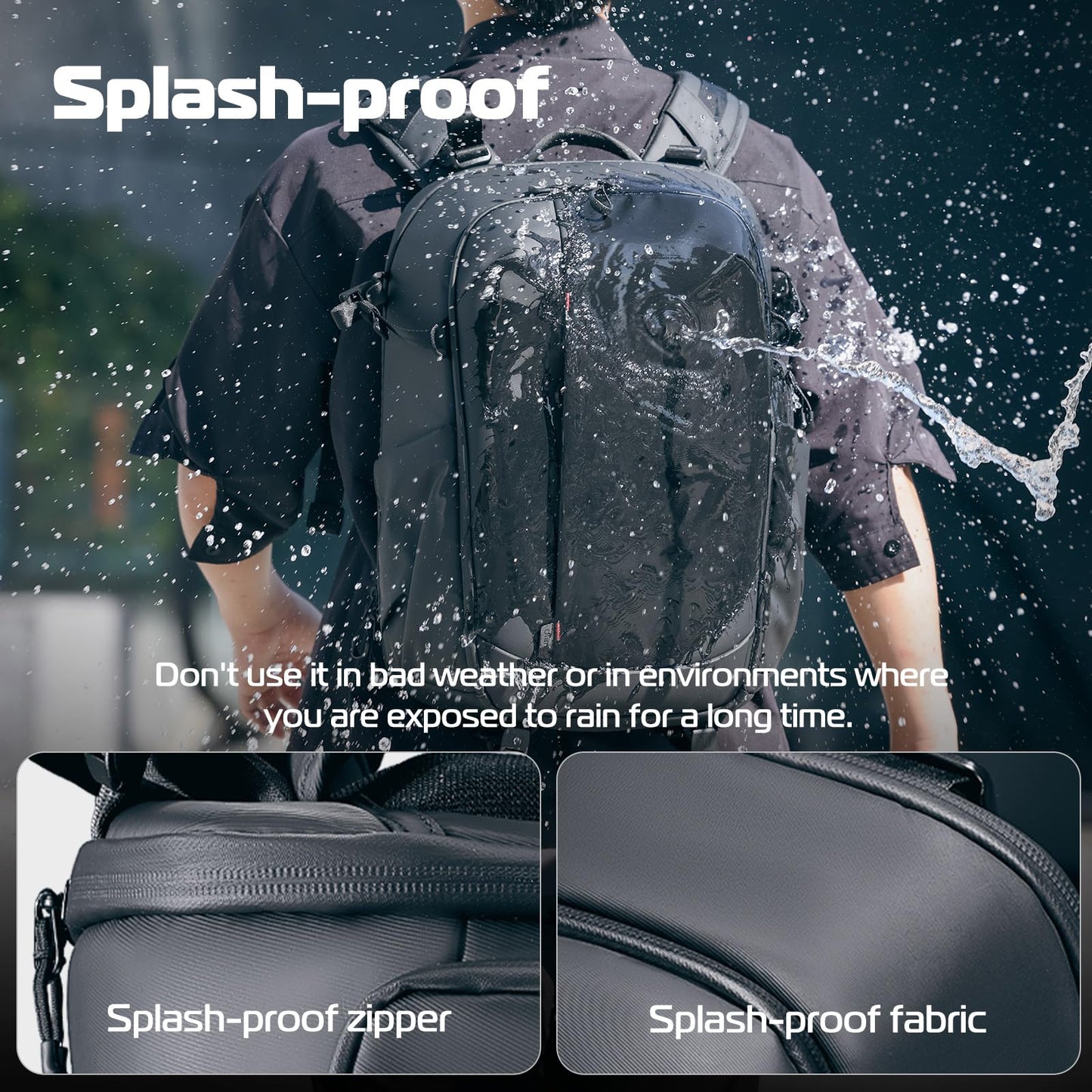 ULANZI Camera Backpack Professional Bag, Water-Resistant Photography Camera Case Anti Theft Travel for Photographers DSLR Mirrorless Camera Lens Tripod Holder 16" Laptop Black 22L
