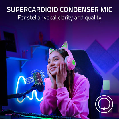 Razer Seiren V3 Chroma RGB USB Microphone: Stream & Game Reactive Lighting - Tap-to-Mute Sensor - Condenser Mic - Digital Gain Limiter & Shock Absorber - PC, Discord, OBS Studio, XSplit - Black