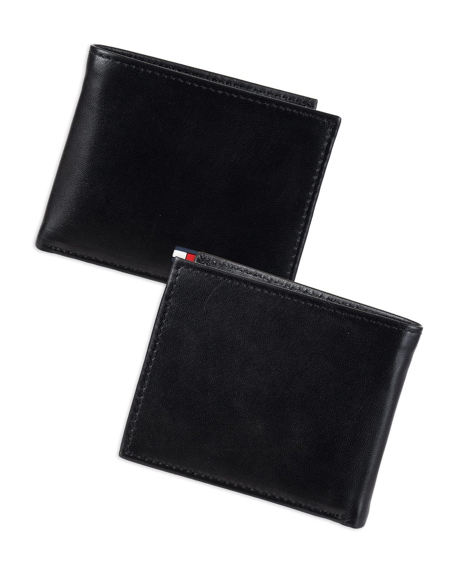 Tommy Hilfiger Billetera Delgada Plegable de Cuero Genuino (Con Bolsillo para Monedas)