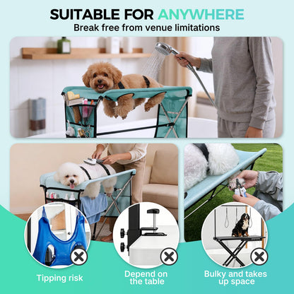 Hamaca de Aseo para Mascotas con Soporte (Soporta Hasta 165 Lbs)
