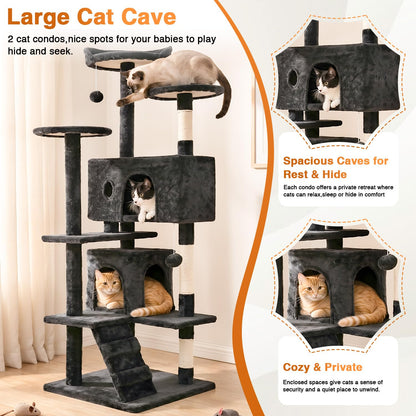 FDW Torre para Gatos de 54" (Gris Oscuro)