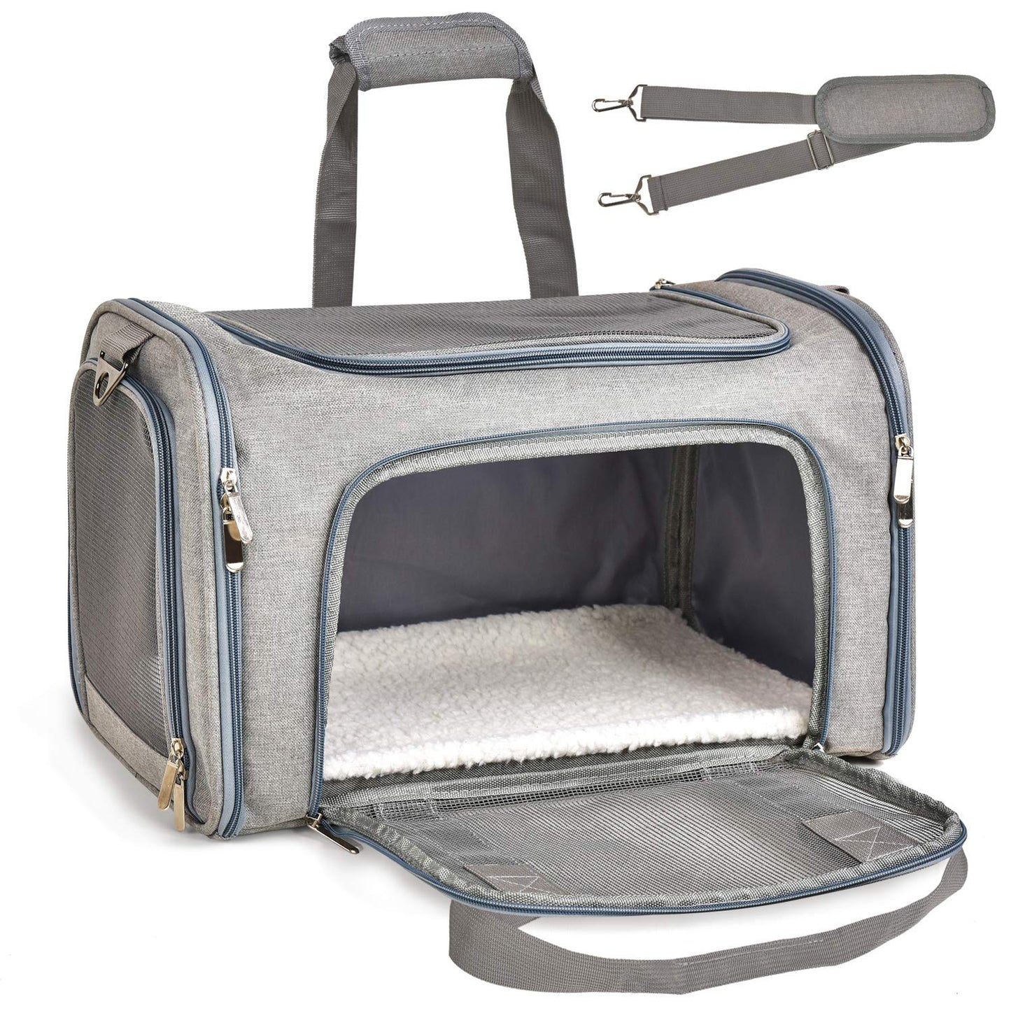 Henkelion Transportadora para Mascotas (Hasta 15lbs / Gris)