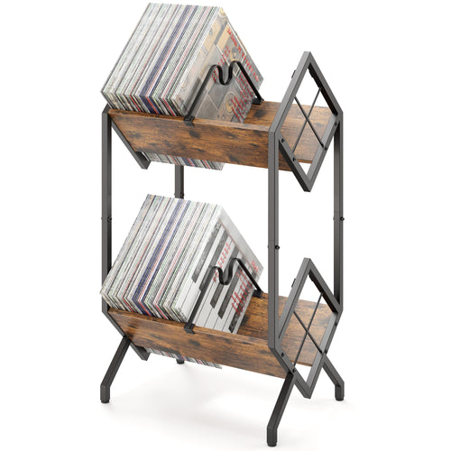 RUILALIFE Soporte de Almacenamiento de Discos de Vinilo de 2 Niveles