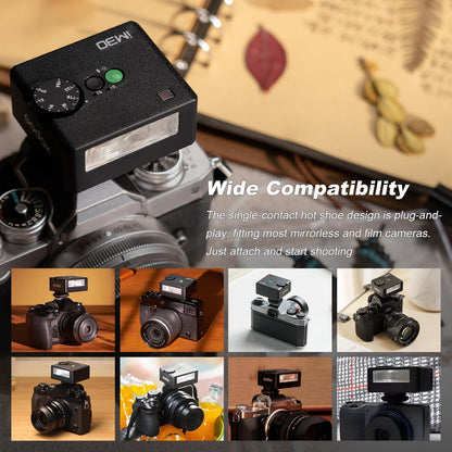 Godox iM30 Mini Flash with Diffuser for Canon, Nikon, Sony, Fuji, Olympus Single-Contact Hotshoe Cameras, Speedlite GN15, 7-Level Power Adjustment, 230 Flashes, S1/S2 Optical Slave Modes