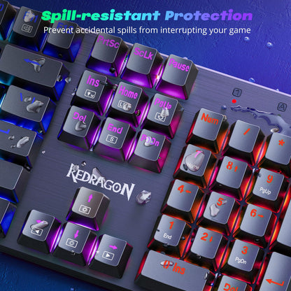 Redragon Teclado Mecánico para Juegos (Iluminación RGB / Switches Rojos)