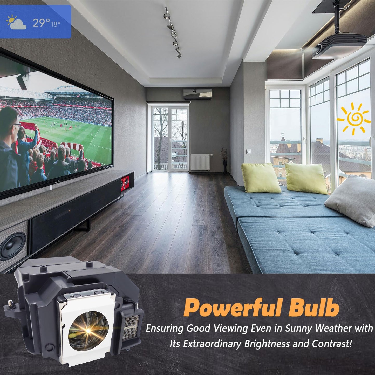 Supermait Lámpara de Proyector de Repuesto para EPSON