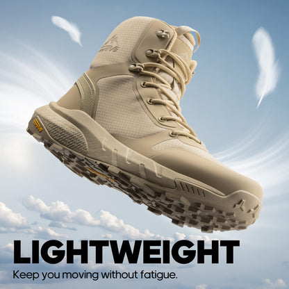 NORTIV 8 Men's Military Tactical Boot Lightweight Comfortable Boots for Work All Day Side Zipper Motorcycle Combat Hiking Boots Metrostrike(8-9 Inches), Sand