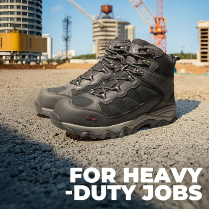 NORTIV 8 Waterproof Steel Toe Boots for Men Slip Resistant Safety Industrial Boots Paladin-Steel, Black, JS19004M-STEEL