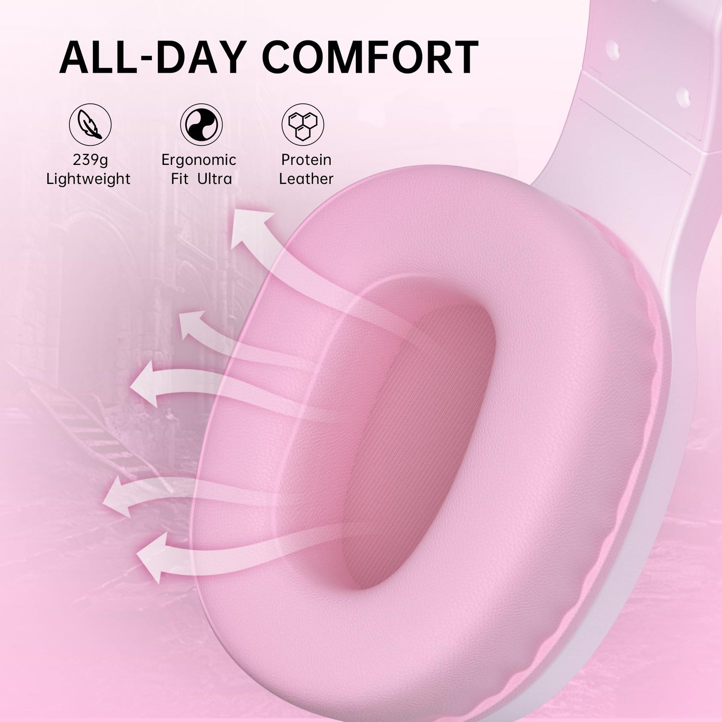 AOC Auriculares Inalámbricos para Juegos (Rosa)