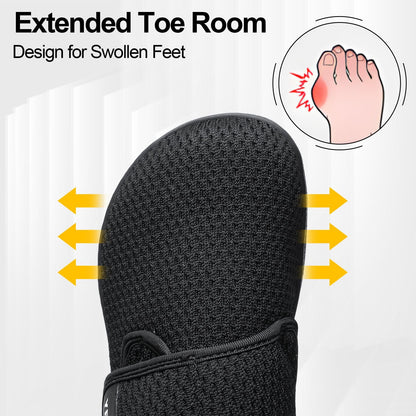 YESWIN Zapatos para Caminar para Diabéticos para Mujer (Negro)