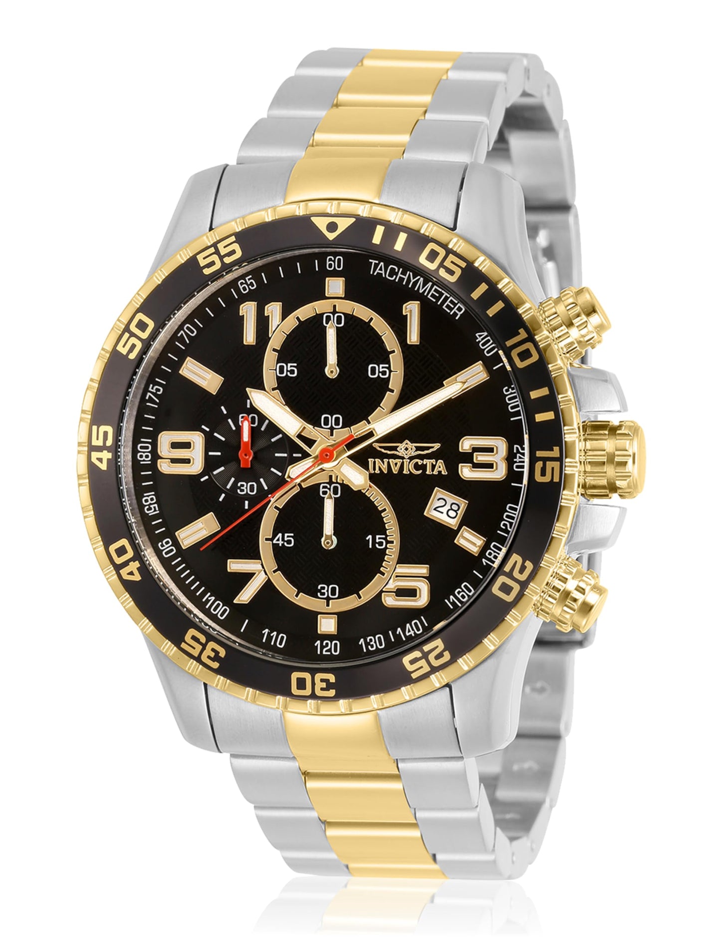 Invicta Men's 14876 Specialty Chronograph Black Textured Dial Two Tone Stainless Steel Watch