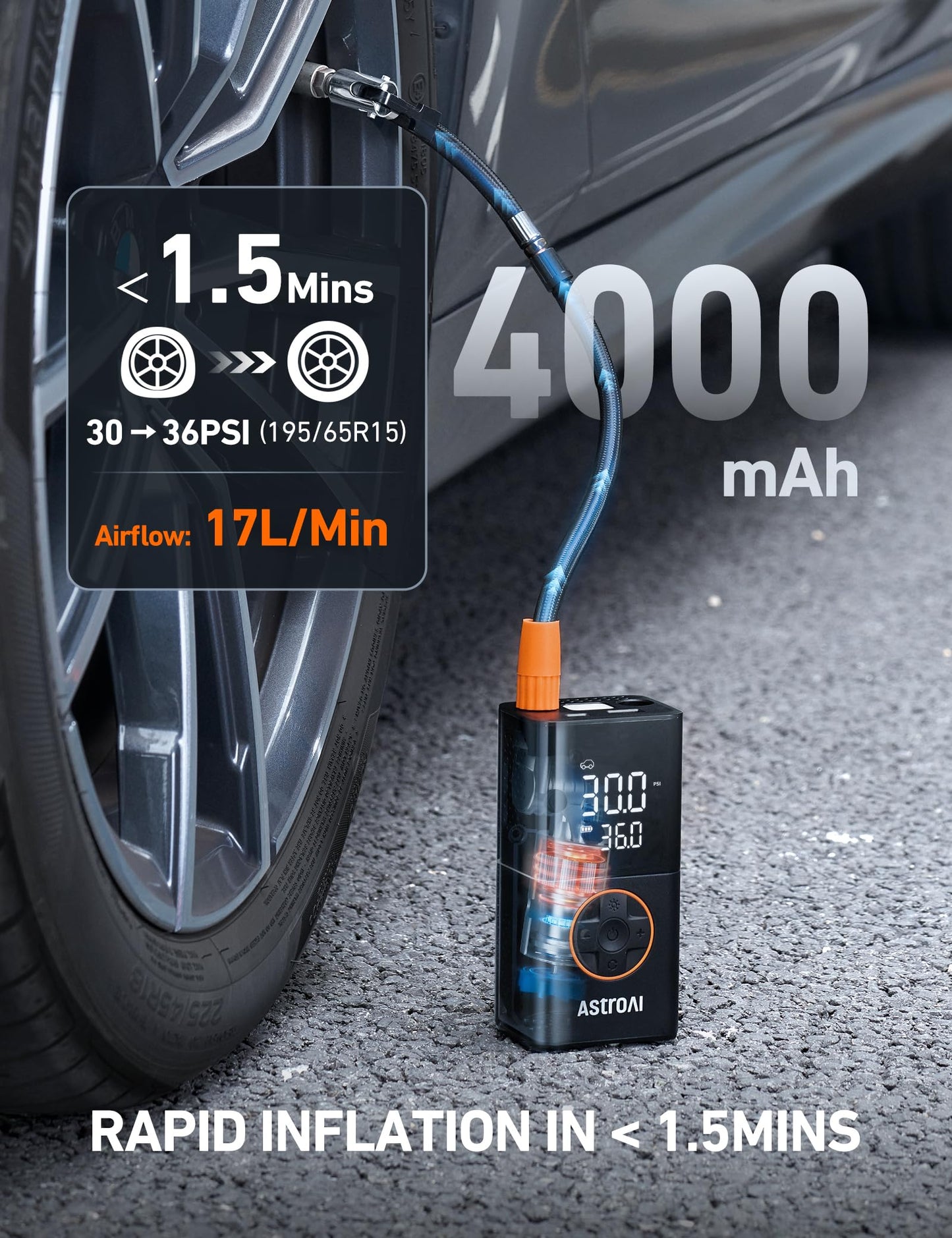 AstroAI Compresor de Aire Portátil L7 (150 PSI)