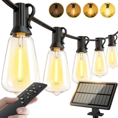 Guirnalda de Luces Solares 65ft (Exterior Impermeable / Bombilla Edison)