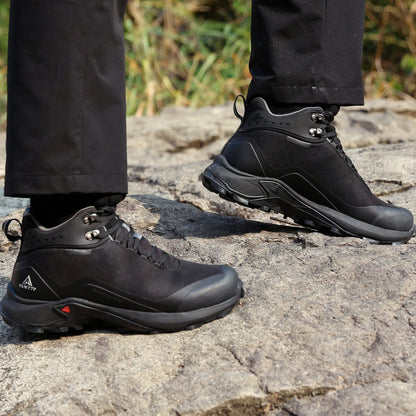 HUMTTO Men's All-Terrain Waterproof Hiking Boots Lightweight Breathable Outdoor Ankle Boots Trekking Hiking Shoes 8 Black