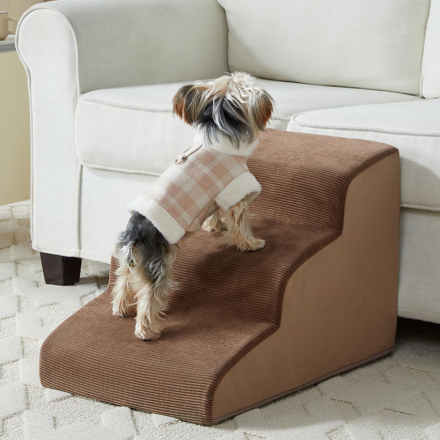 LEXTRO Escaleras y Rampa de 3 Pasos para Perros Pequeños