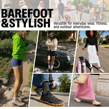 Bare Frog Barefoot Shoes Women Men Fashion Sneakers - Zero Drop Wide Toe Box Shoes Comfortable for Hiking, Walking, Gym, Fitness, Trail Running, Casual Outdoor & Daily Wear - Non-Slip Beach Water Shoe