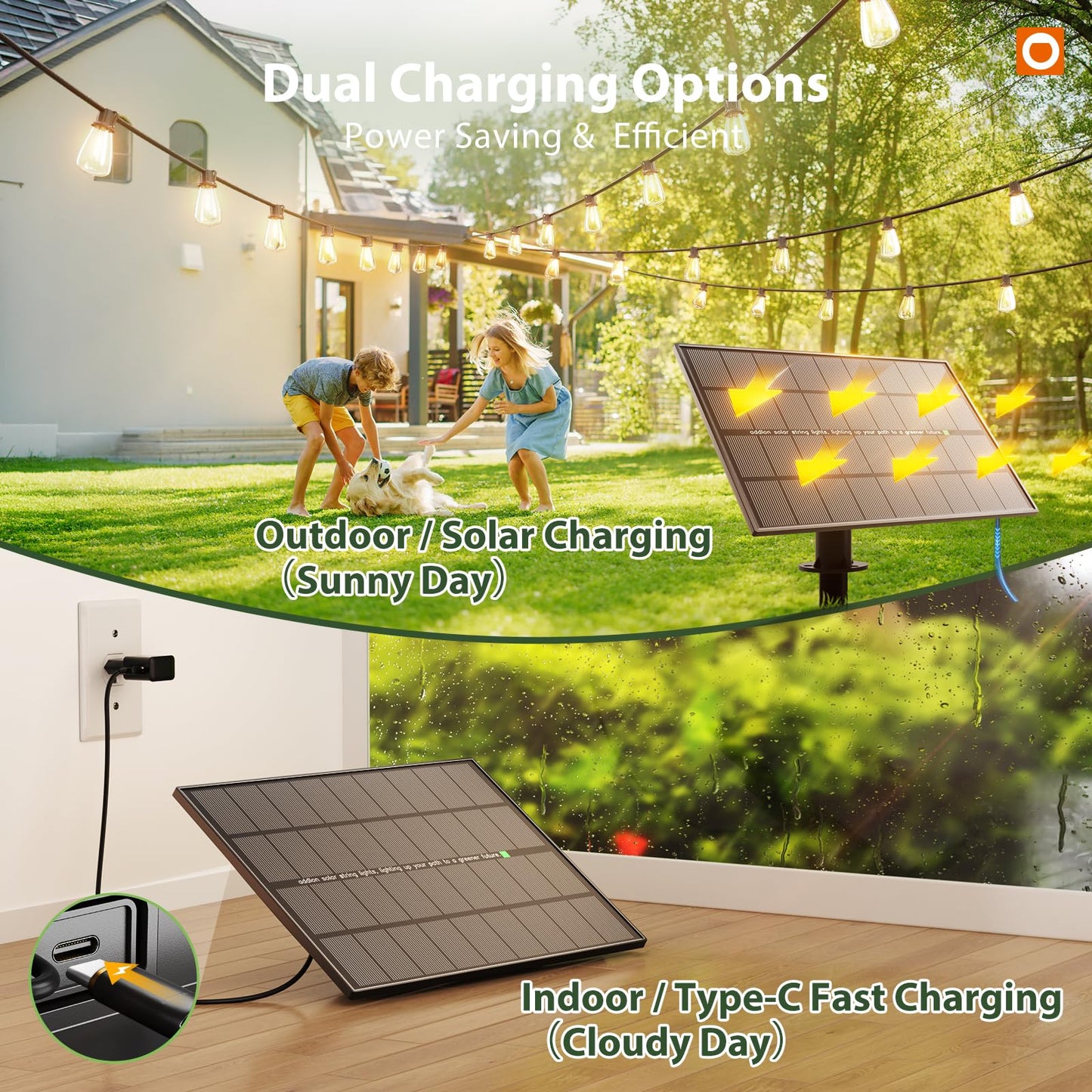 addlon Guirnalda de Luces Solares Extra Larga 198FT (Impermeable / 60+4 LED)