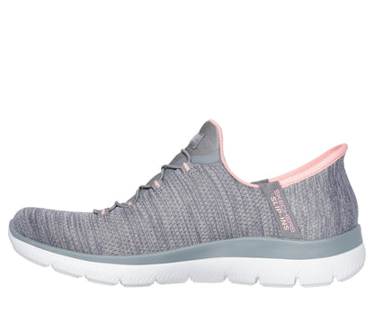 Skechers Women's Summits - Everyday Set Hands Free Slip-ins Sneakers, Gray/Coral