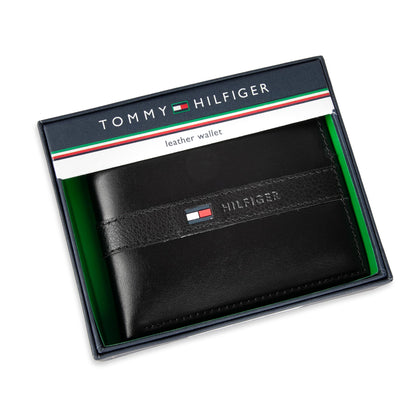 Tommy Hilfiger Billetera de Cuero para Hombre (Negro / Talla Única)