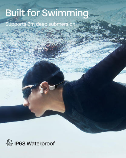 SHOKZ Auriculares Deportivos de Conducción Ósea OpenSwim Pro (Blanco)