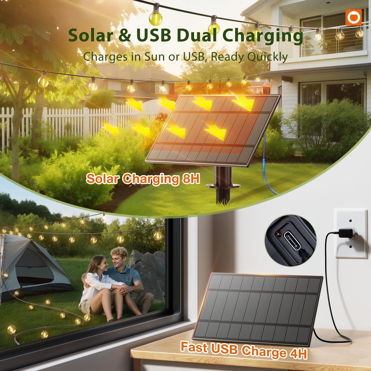 addlon Tira de Luces Solares G40 para Exterior (100FT)