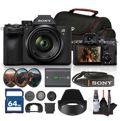 Sony a7 V Mirrorless Camera with 28-70mm Lens | Full-Frame E-Mount Sensor, Advanced Autofocus, & 4K Video Recording | Ideal for Photography, Video & Hybrid Creators + 64GB Card + Bag