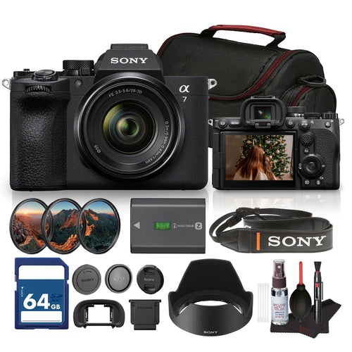 Sony a7 V Mirrorless Camera with 28-70mm Lens | Full-Frame E-Mount Sensor, Advanced Autofocus, & 4K Video Recording | Ideal for Photography, Video & Hybrid Creators + 64GB Card + Bag
