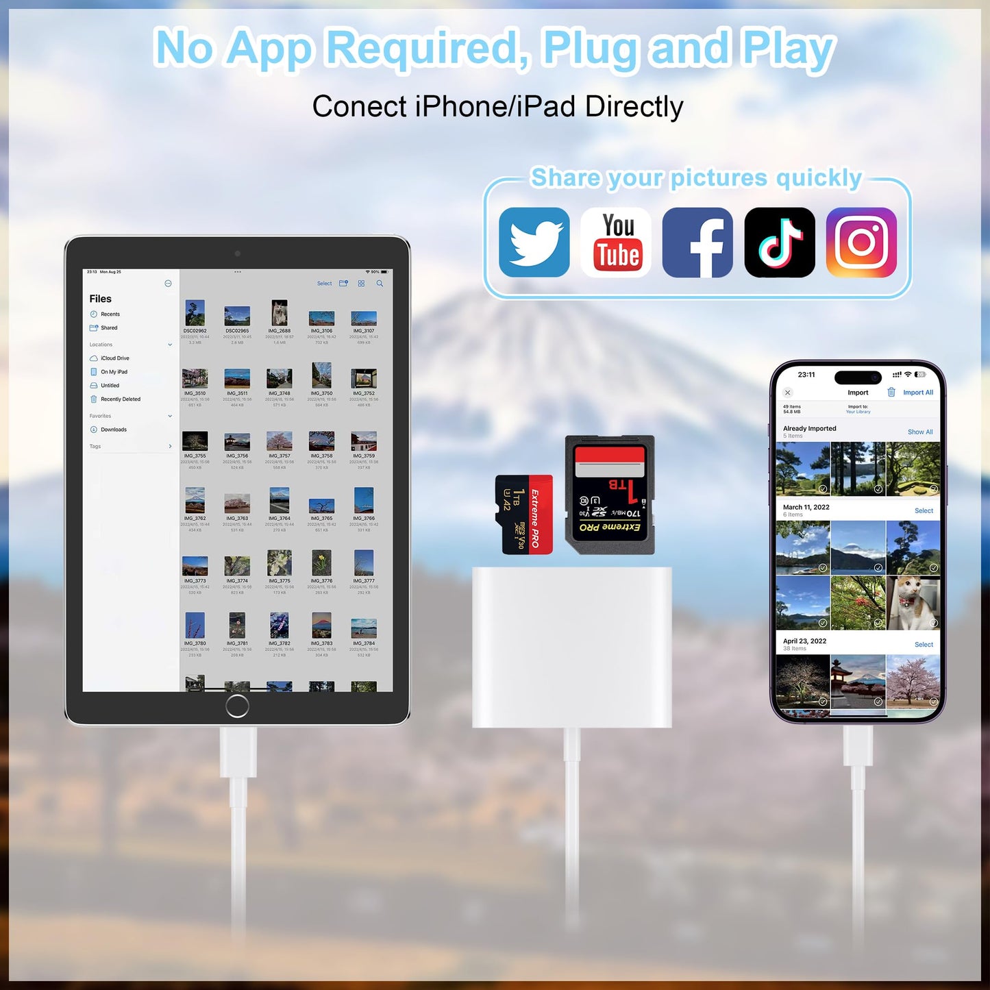 SZHAIYIJIN Lector de Tarjetas SD para iPhone