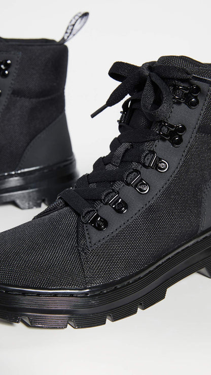 Dr. Martens Women's Combs W Combat Boot, Black/Black