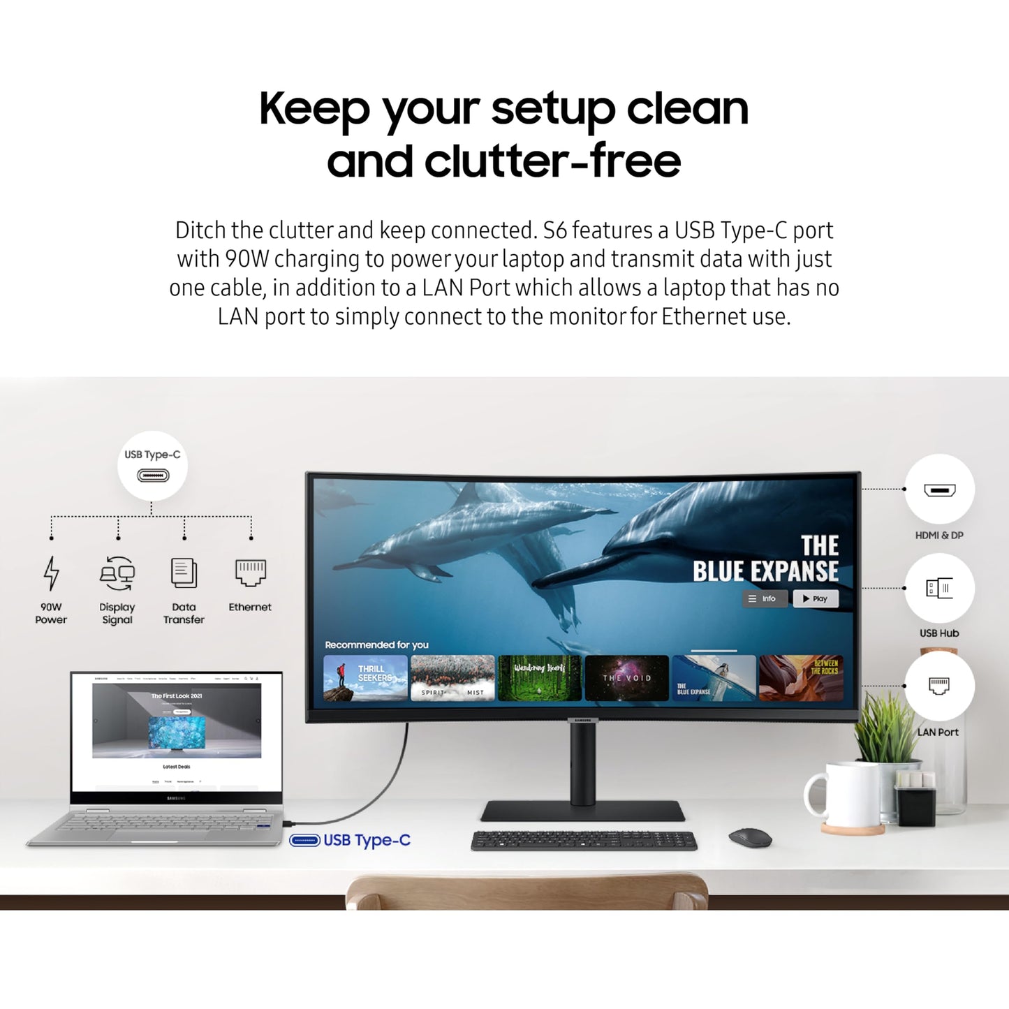 SAMSUNG ViewFinity S65UA Series Monitor Curvo Ultrawide 34"