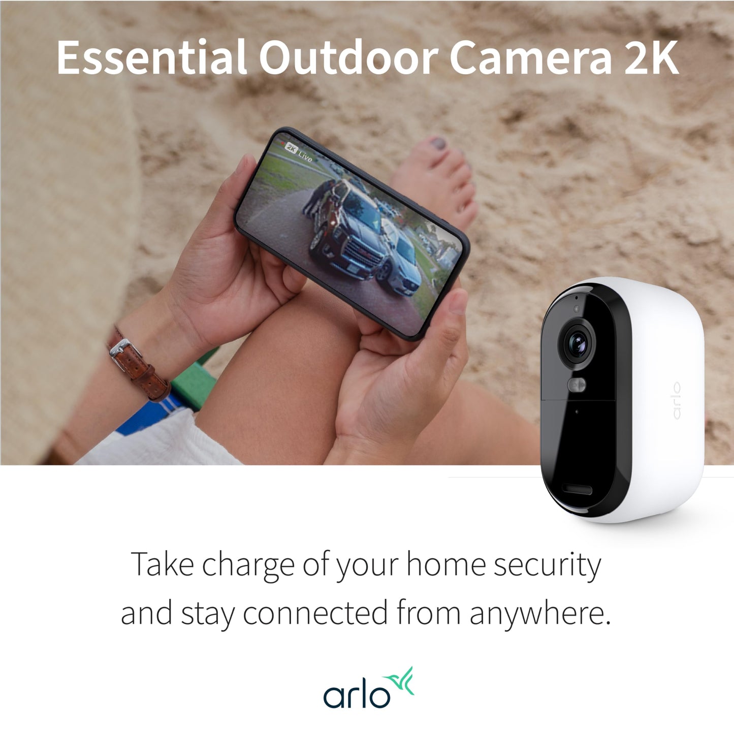 Arlo Essential Cámaras de Seguridad Inalámbricas 2K (Blanco / Pack de 2)