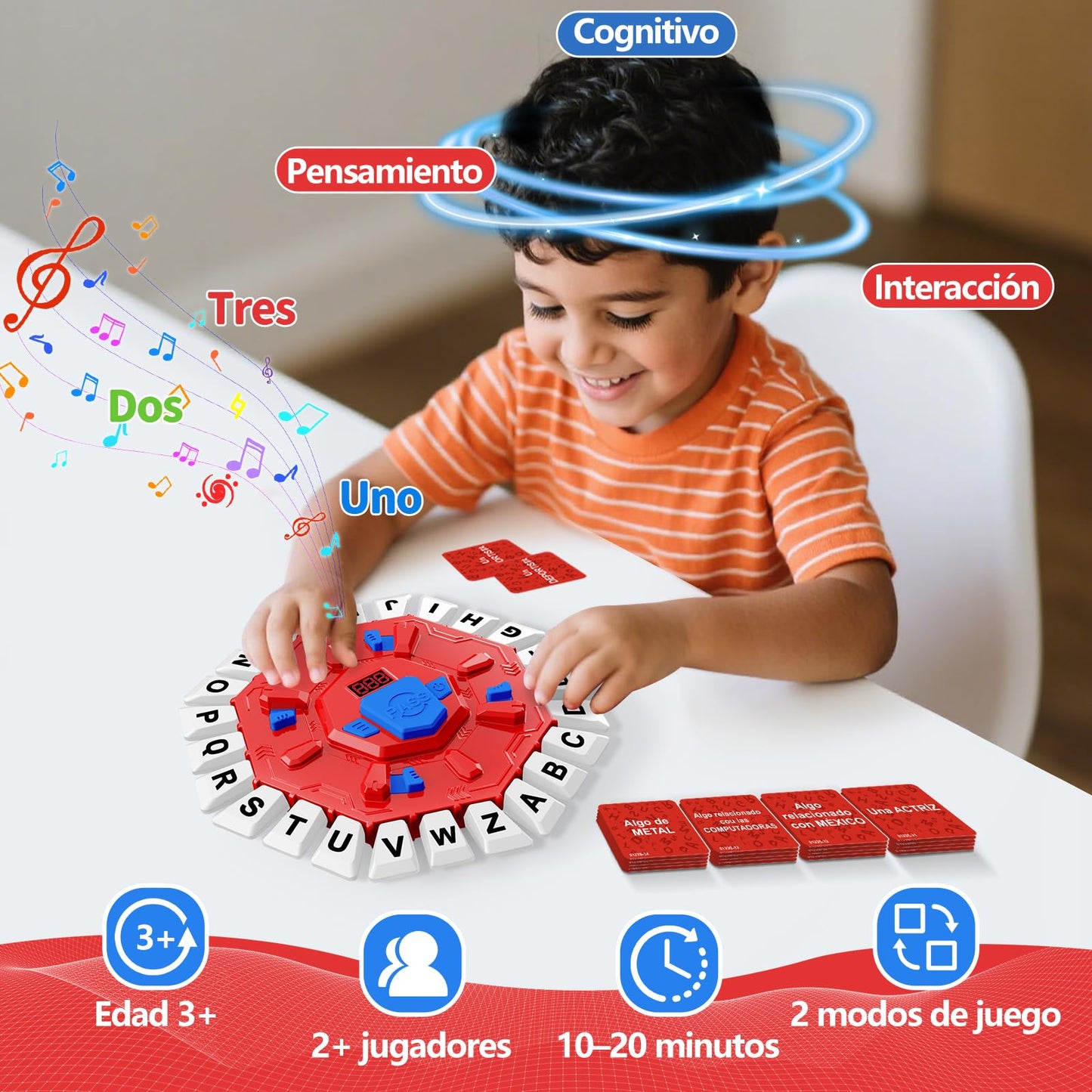 Resflycheng Juego de Mesa Interactivo (35 Tarjetas / 2 Modos)