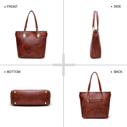 2E-youth Set de Bolsos y Carteras de Diseñador para Mujer (Marrón / 6 Piezas)