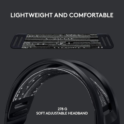 Logitech G733 Lightspeed Wireless Gaming Headset, Suspension Headband, Lightsync RGB, Blue VO!CE Mic, PRO-G Audio – Black, Gaming Headset Wireless, PC, PS5, PS4, Switch Compatible