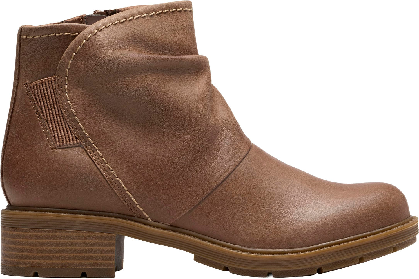 Clarks Womens Hearth Sofia Dark Sand Leather