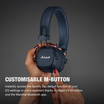Marshall Major V On-Ear Wireless Bluetooth Headphones - Midnight Blue