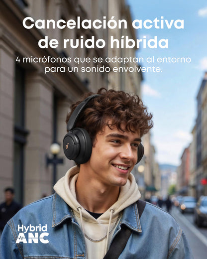 Soundcore by Anker Life Q30 Hybrid Active Noise Cancelling Headphones with Multiple Modes, Hi-Res Sound, Custom EQ via App, 40H Playtime, Comfortable Fit,Connect to 2 Devices (Renewed)