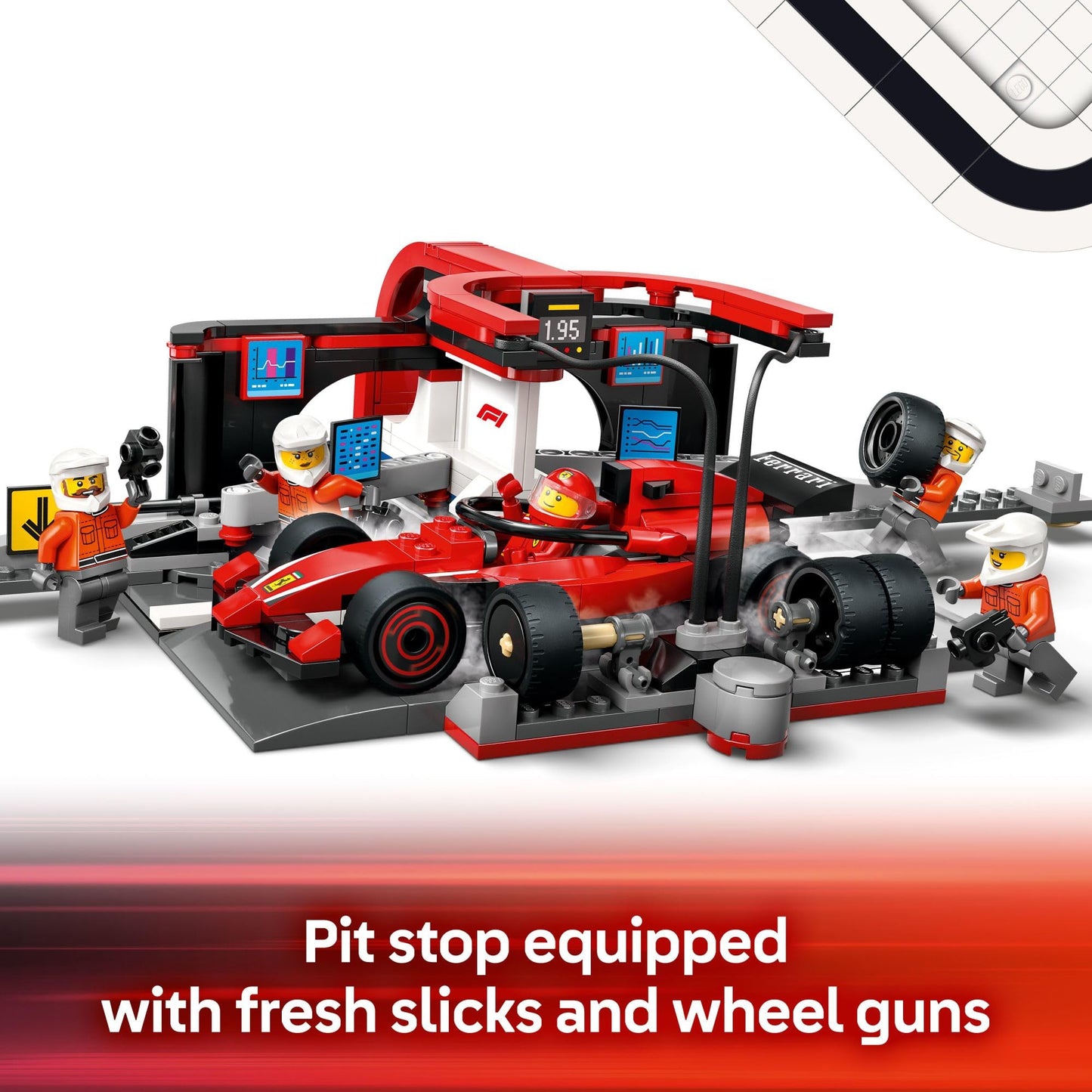 LEGO City Parada de Boxes y Equipo F1 con Auto Ferrari (Modelo 60443)