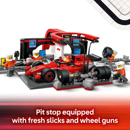 LEGO City Parada de Boxes y Equipo F1 con Auto Ferrari (Modelo 60443)