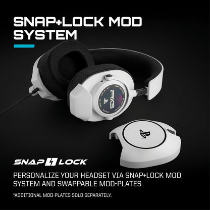 RIG R5 Spear PRO HS Wired Gaming Headset Officially Licensed for PlayStation, PS5, PS4, PC - 40mm Graphene Drivers, Tempest 3D Audio, Flip-to-Mute Mic, Memory Foam Cushions, 3.5mm -White